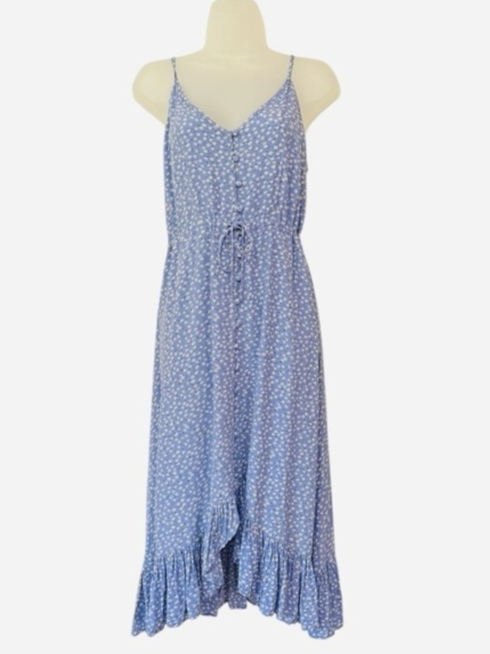 Rails Women's FRIDA Sky Blue Daisy Print Spaghetti Strap Modi Dress - Size S
